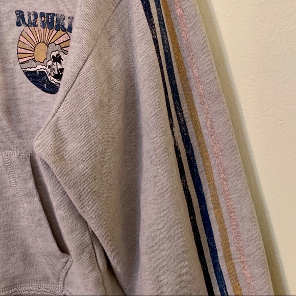 RIP CURL Womens Cropped Hoodie Sweatshirt Gray XS - Picture 4 of 10